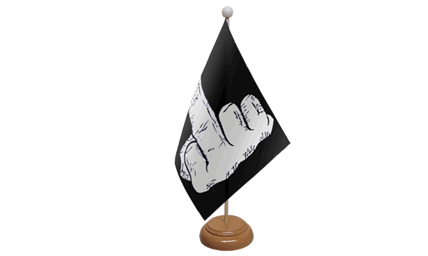 Middle Finger Small Flag with Wooden Stands